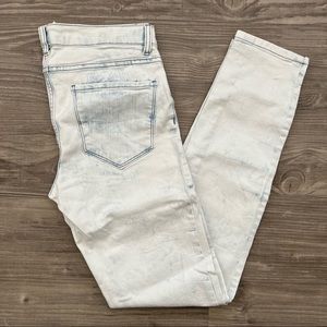 White Acid Wash Slim Denim Jeans